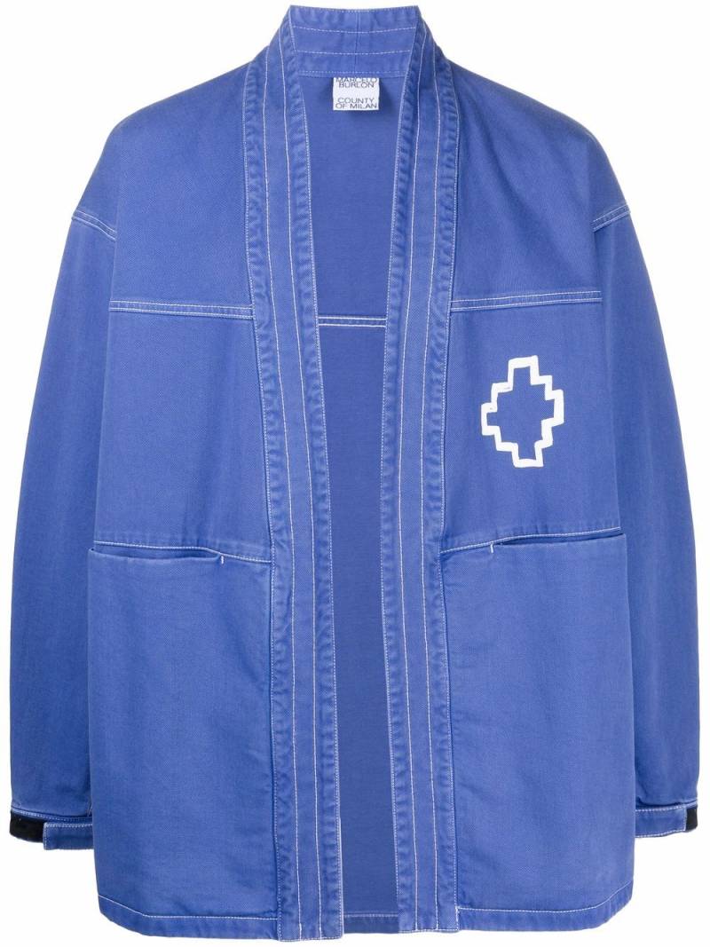 Marcelo Burlon County of Milan logo-print cotton jacket - Blue von Marcelo Burlon County of Milan