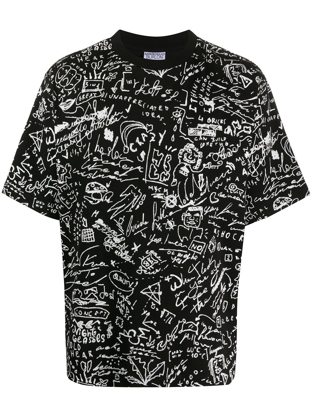 Marcelo Burlon County of Milan doodle print T-shirt - Black von Marcelo Burlon County of Milan