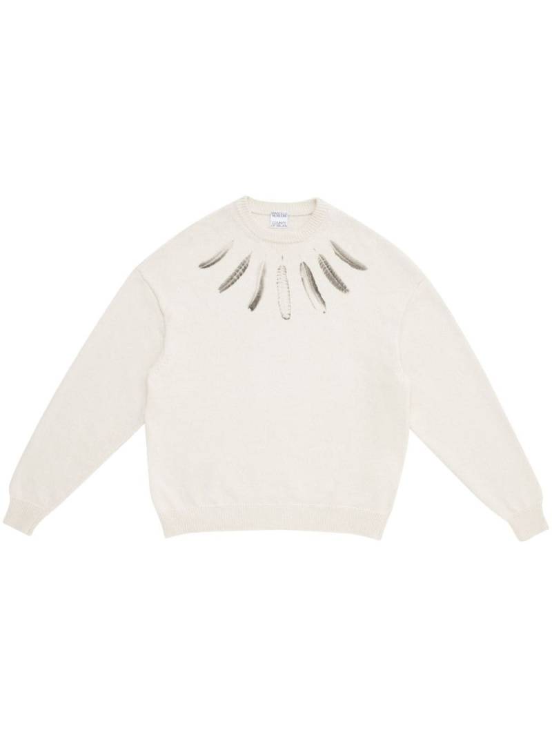 Marcelo Burlon County of Milan feather-print crew-neck jumper - White von Marcelo Burlon County of Milan