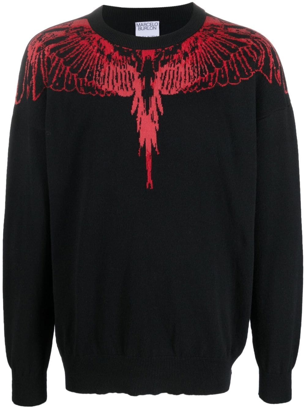 Marcelo Burlon County of Milan graphic-print crew-neck jumper - Black von Marcelo Burlon County of Milan