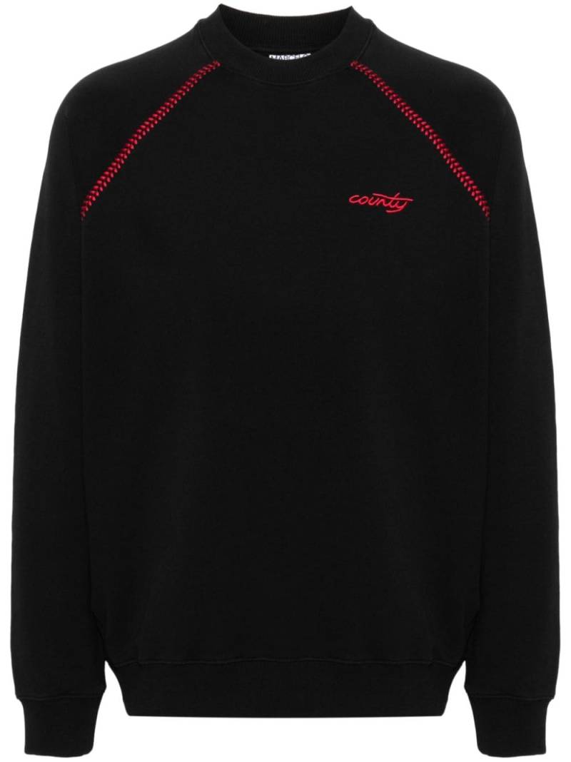 Marcelo Burlon County of Milan logo-embroidered cotton sweatshirt - Black von Marcelo Burlon County of Milan