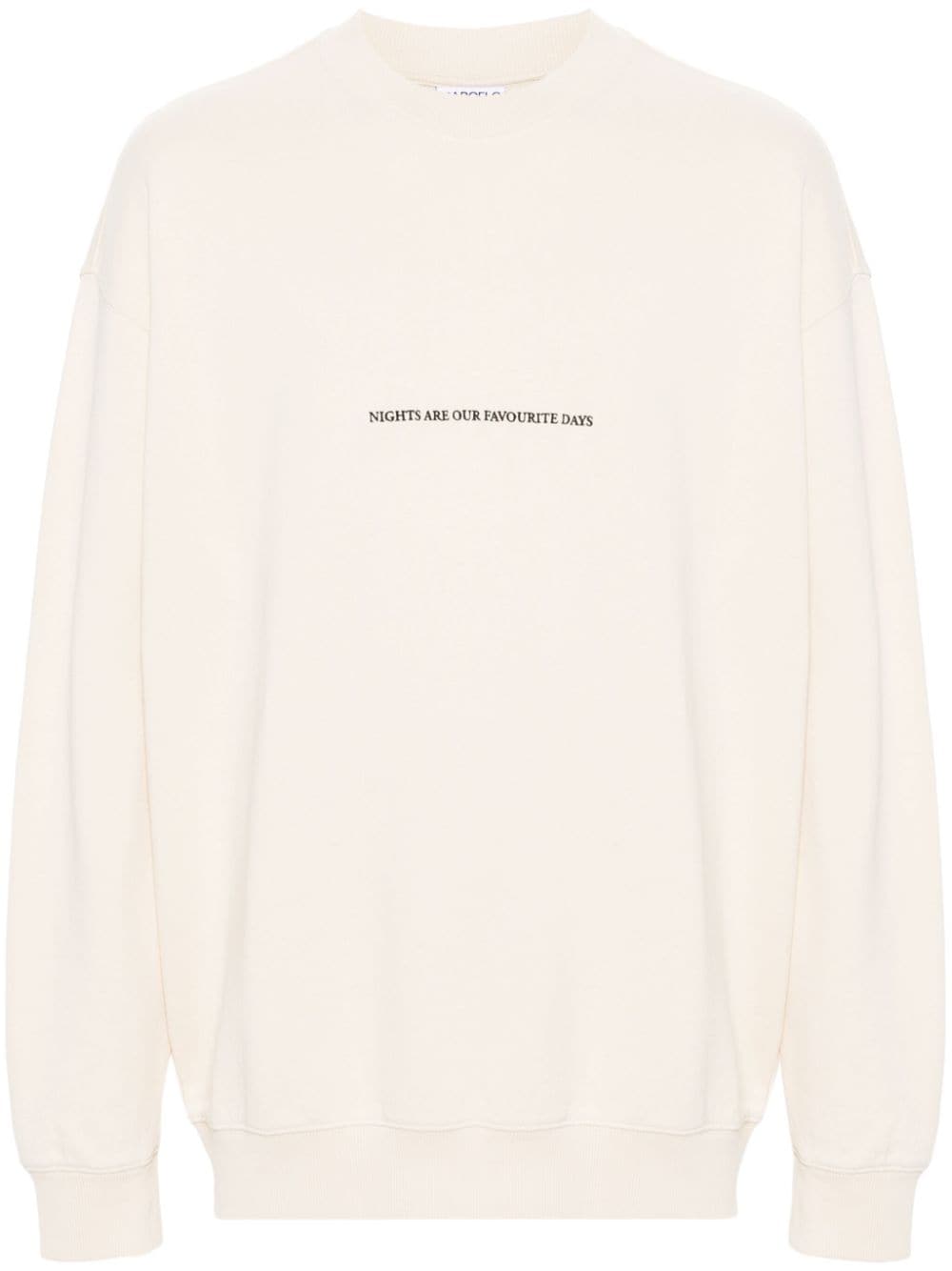 Marcelo Burlon County of Milan quote-print cotton sweatshirt - Neutrals von Marcelo Burlon County of Milan