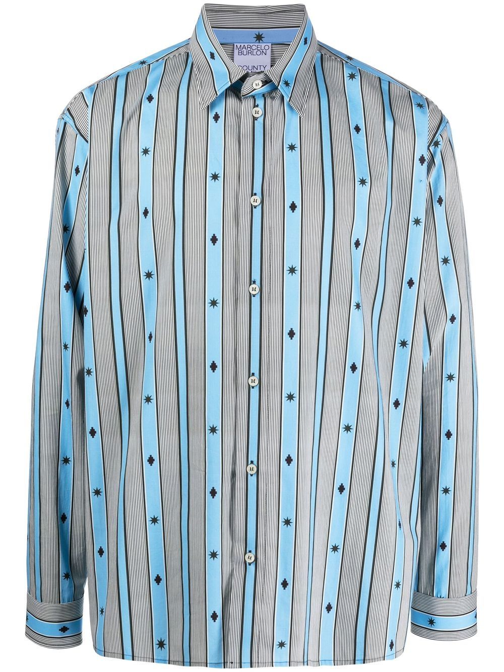 Marcelo Burlon County of Milan striped button-up shirt - Blue von Marcelo Burlon County of Milan