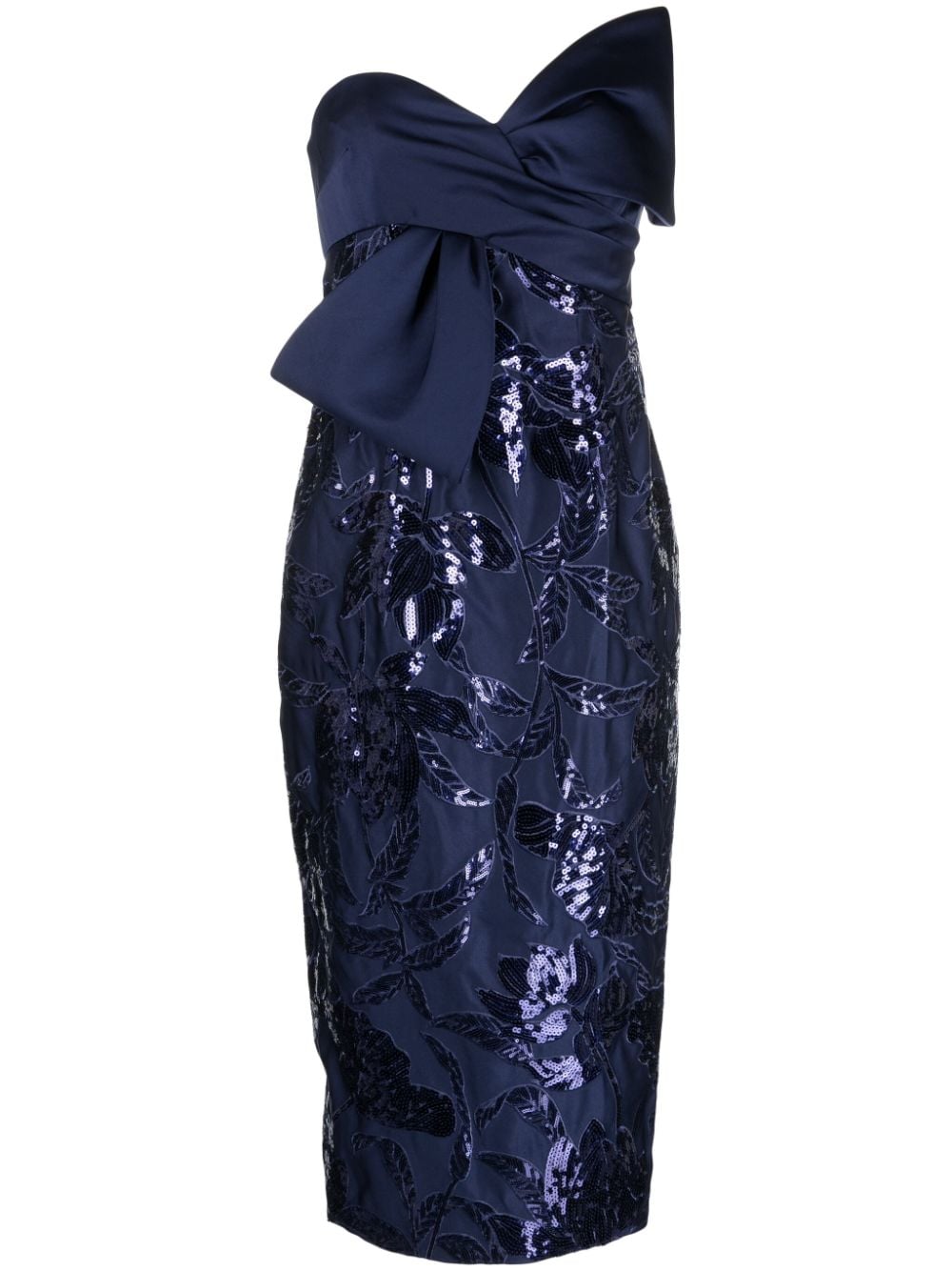 Marchesa Notte Lotus sequin-embellished midi dress - Blue von Marchesa Notte
