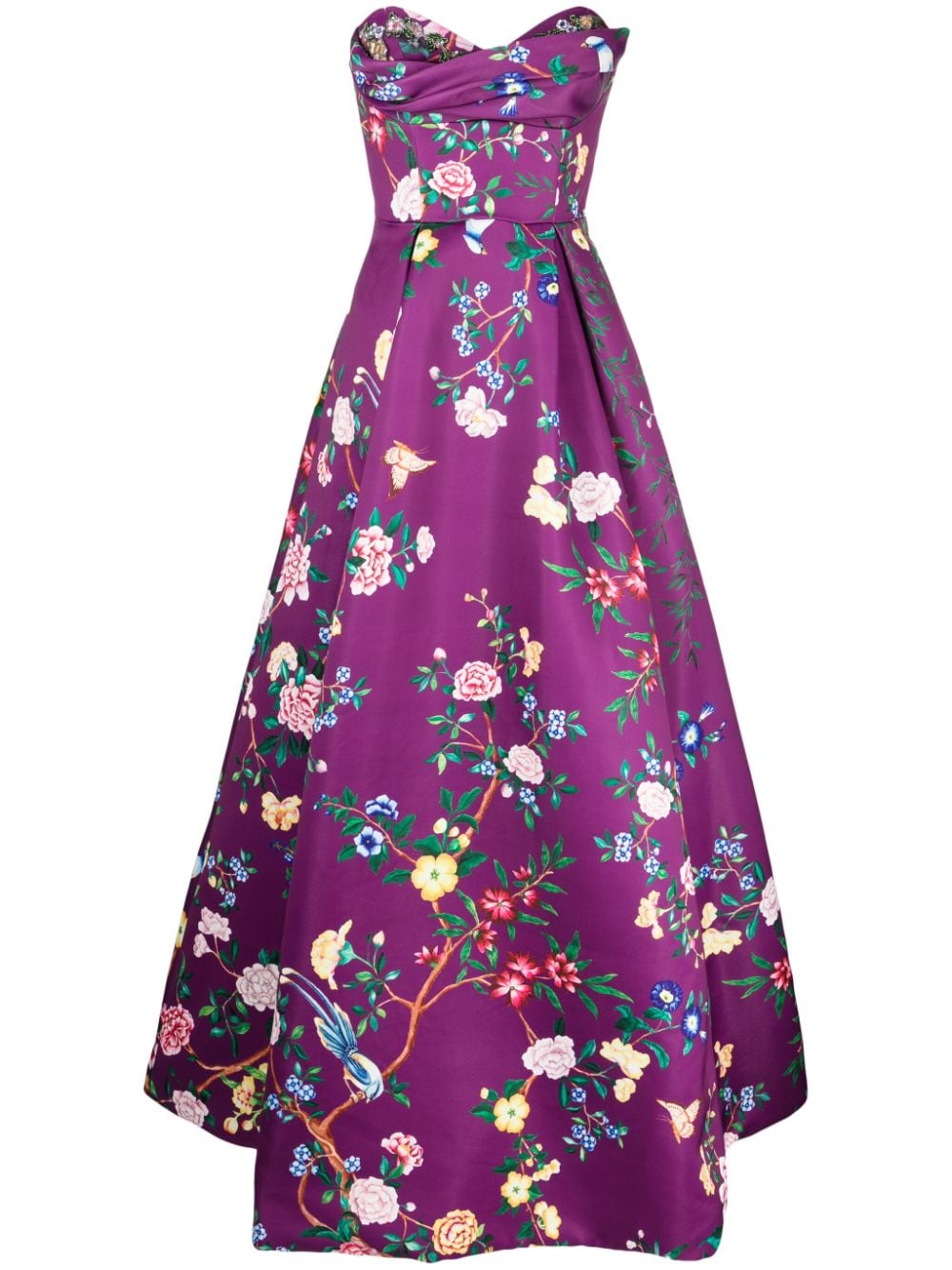 Marchesa Notte Paradise floral-motif gown - Purple von Marchesa Notte