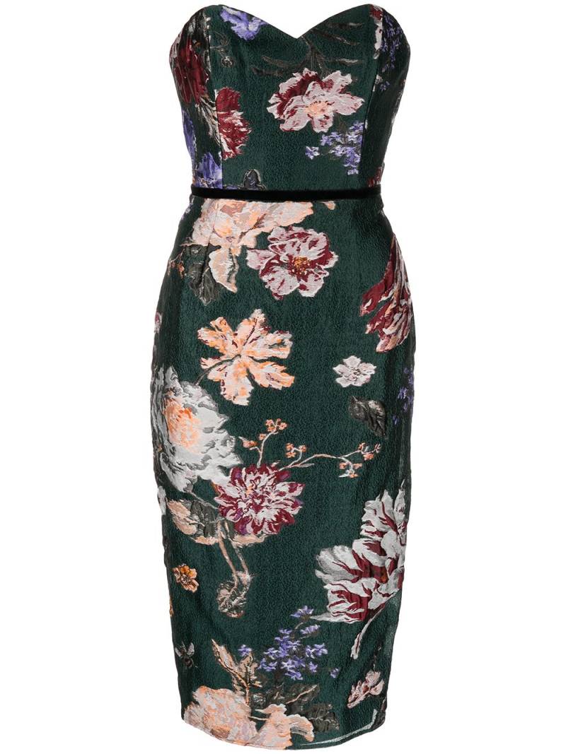 Marchesa Notte floral fil-coupé dress - Green von Marchesa Notte