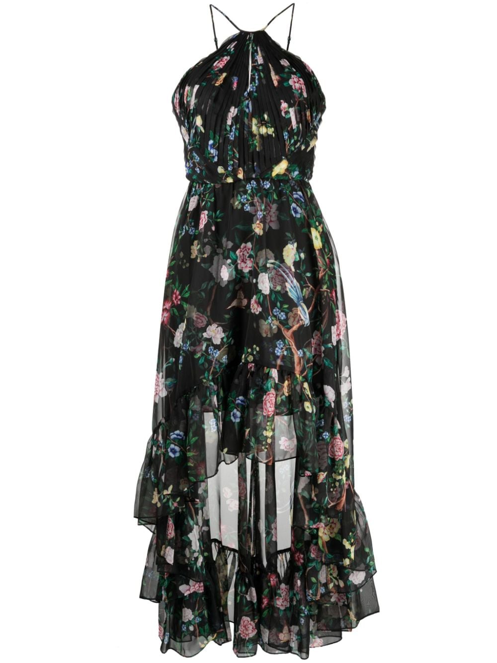 Marchesa Notte floral-print halterneck dress - Black von Marchesa Notte