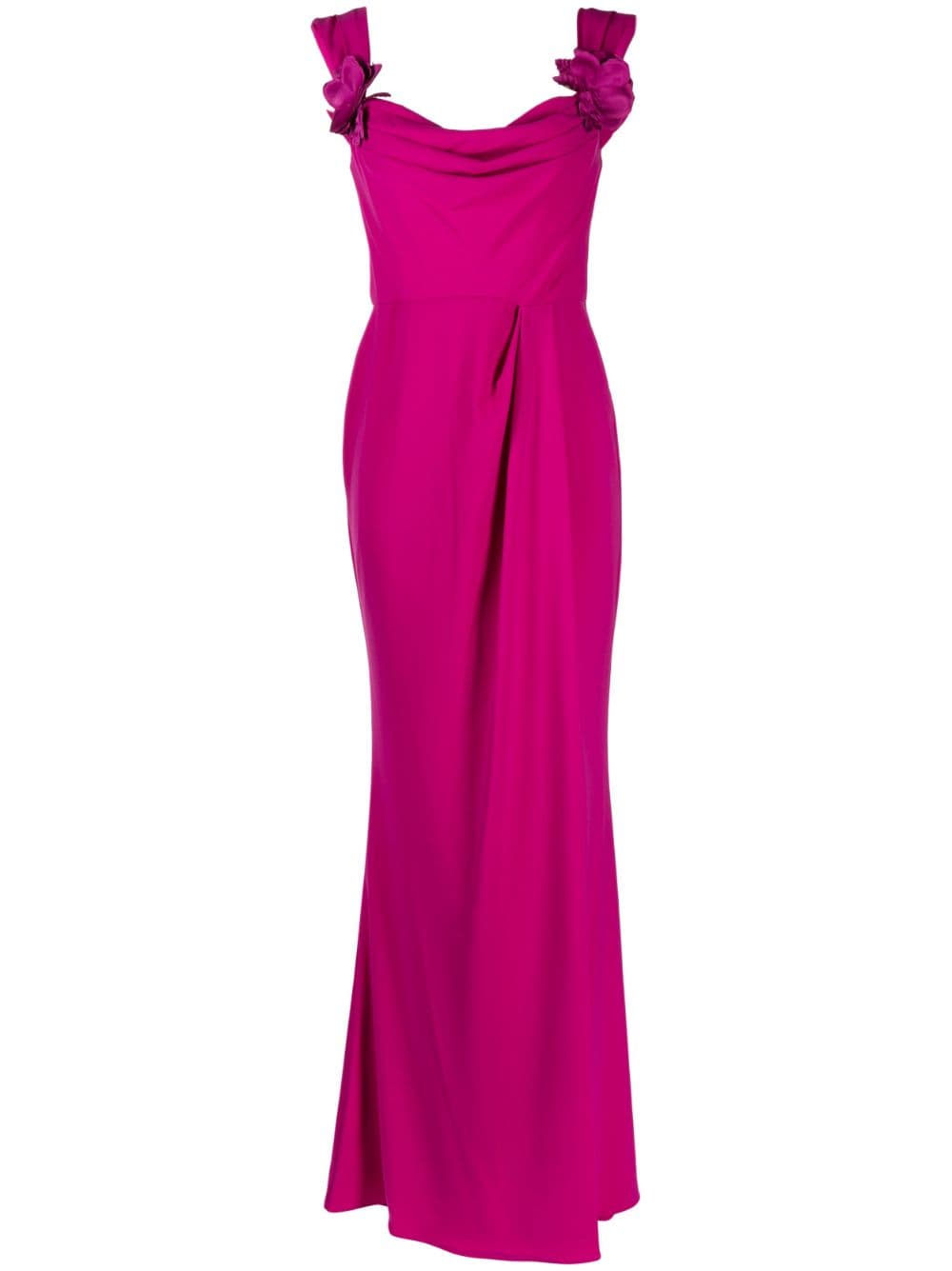 Marchesa Notte flower-applique sleeveless gown - Pink von Marchesa Notte