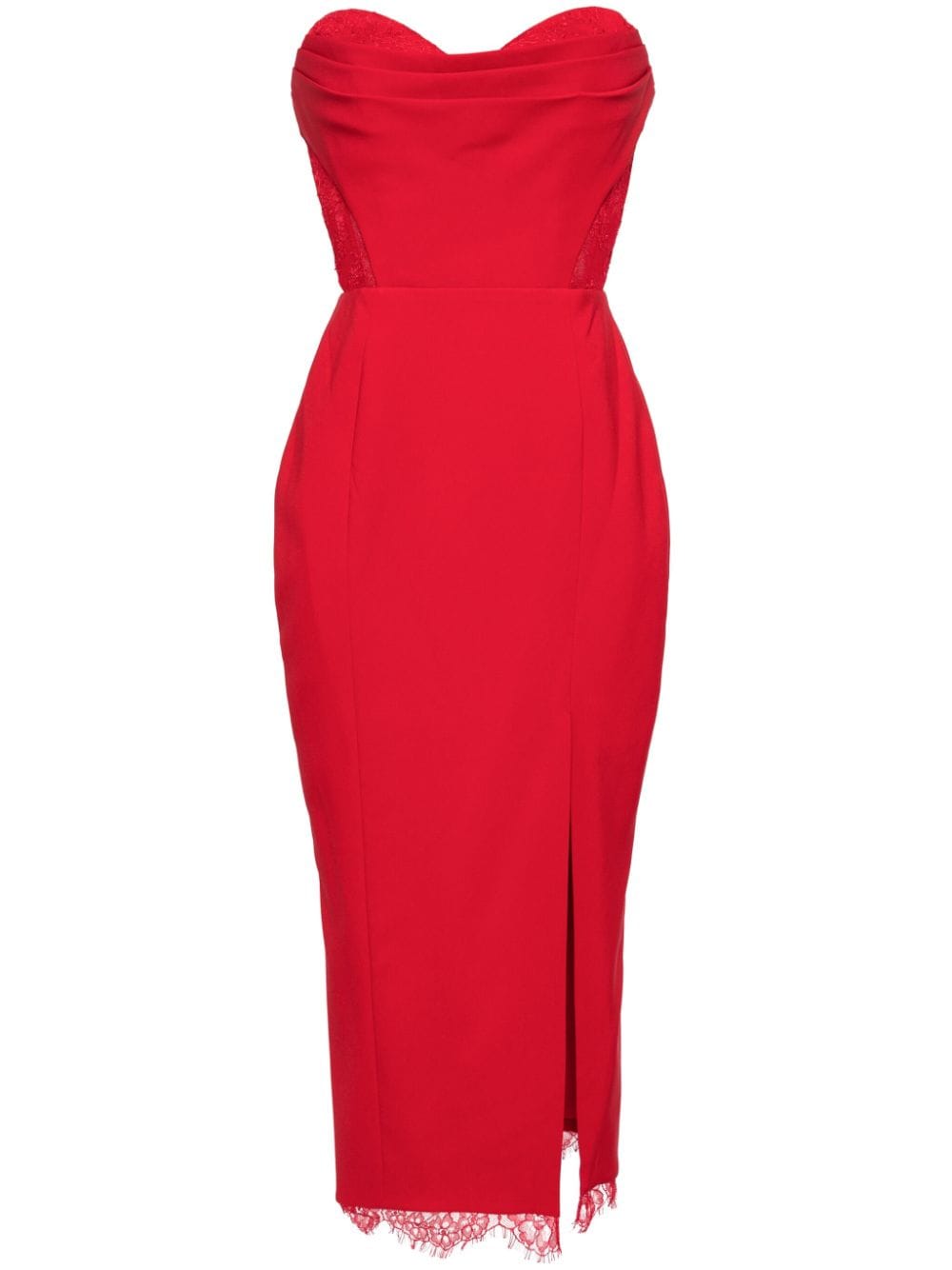 Marchesa Notte lace-detail strapless dress - Red von Marchesa Notte