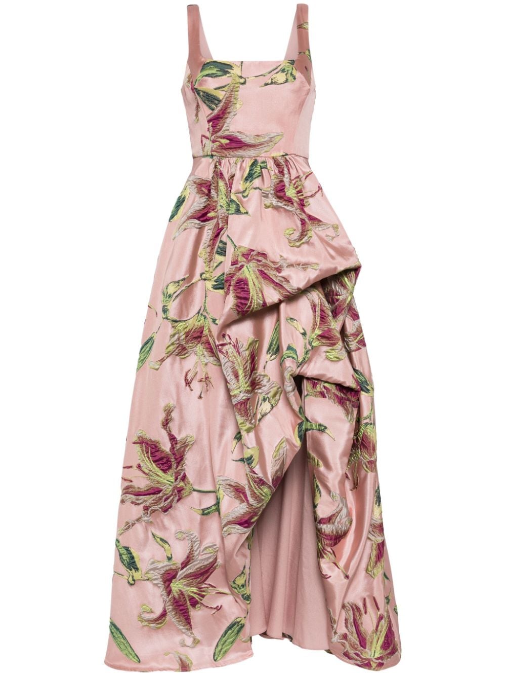 Marchesa Notte square-neck draped gown - Pink von Marchesa Notte