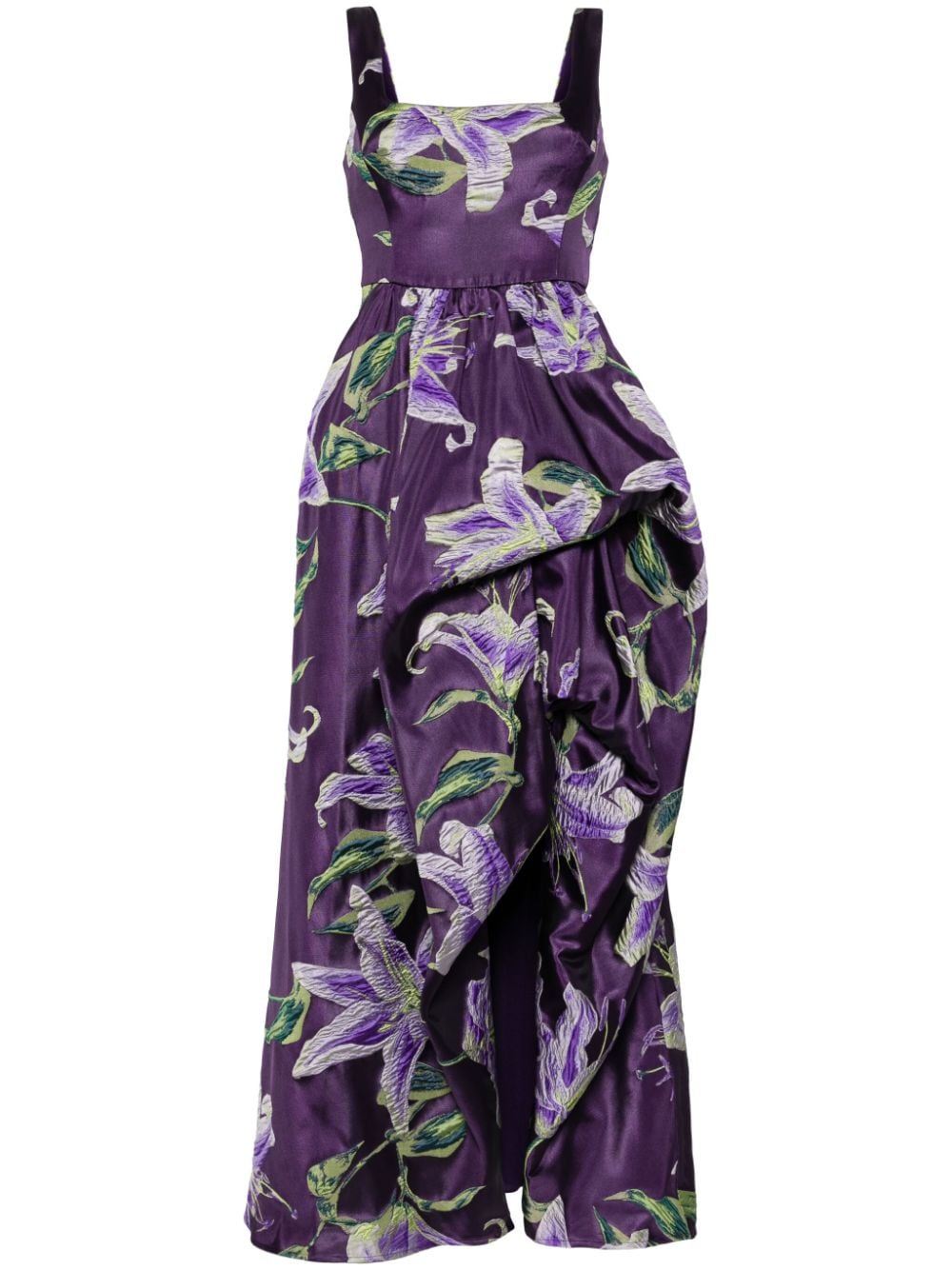 Marchesa Notte square-neck draped gown - Purple von Marchesa Notte