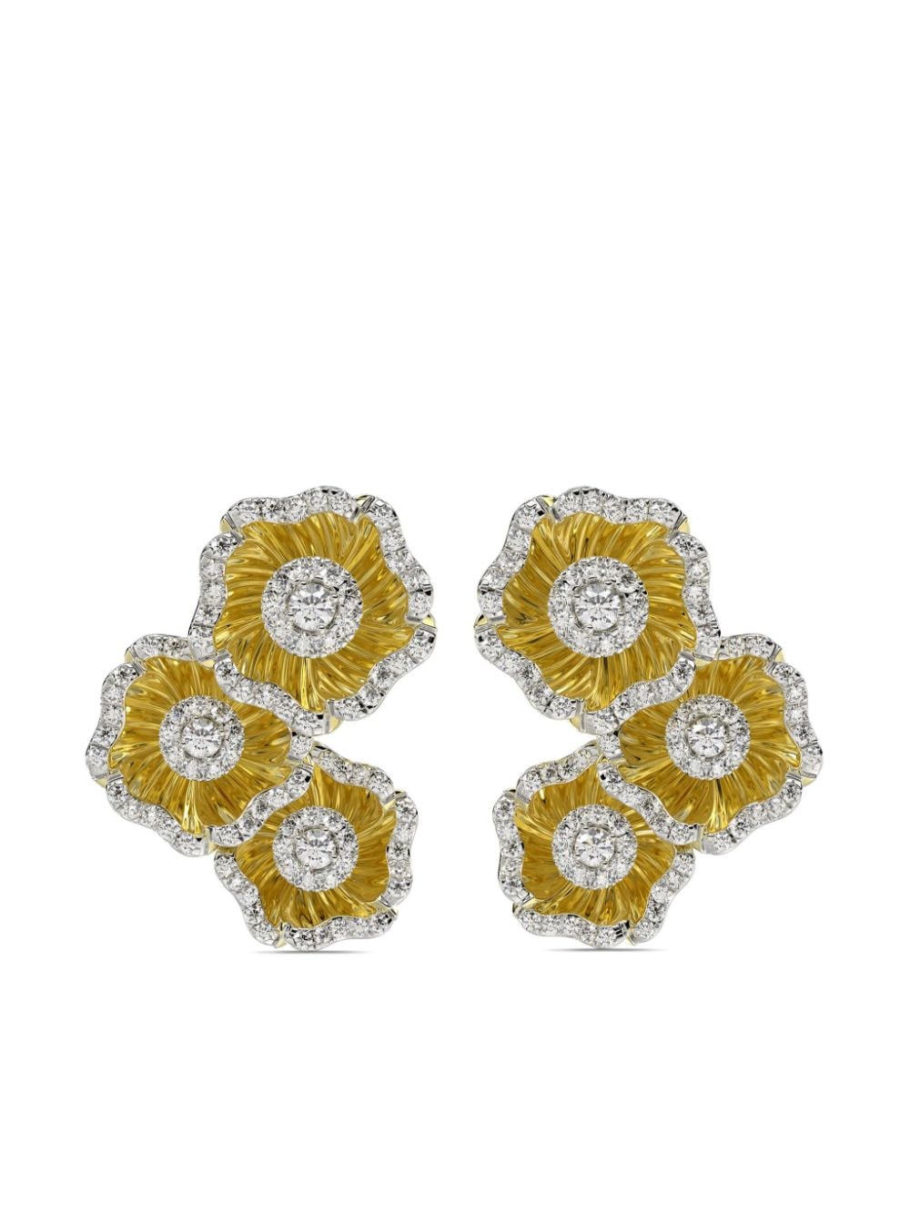 Marchesa 18kt yellow gold Halo Flower diamond earrings von Marchesa