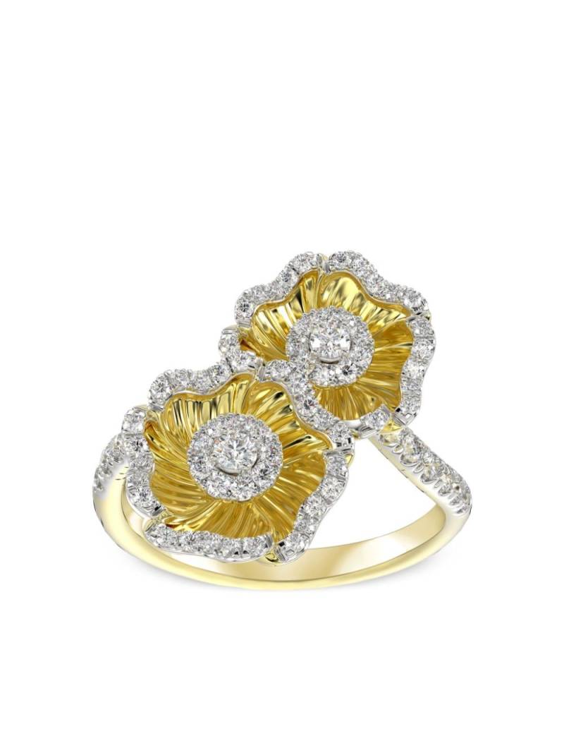 Marchesa 18kt yellow gold Halo Flower diamond ring von Marchesa