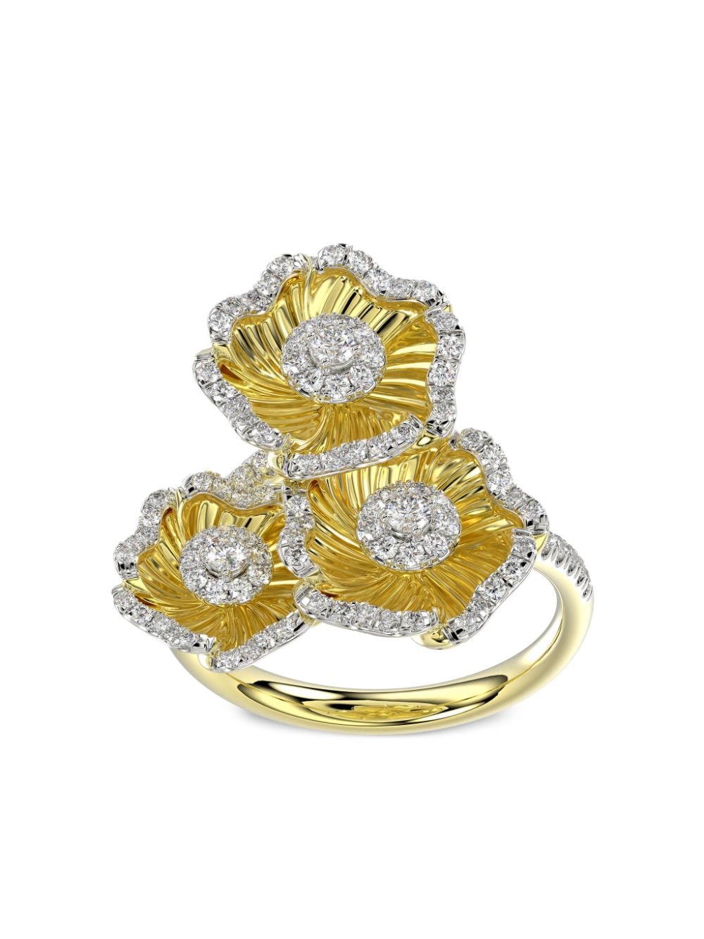 Marchesa 18kt yellow gold Halo Flower diamond ring von Marchesa