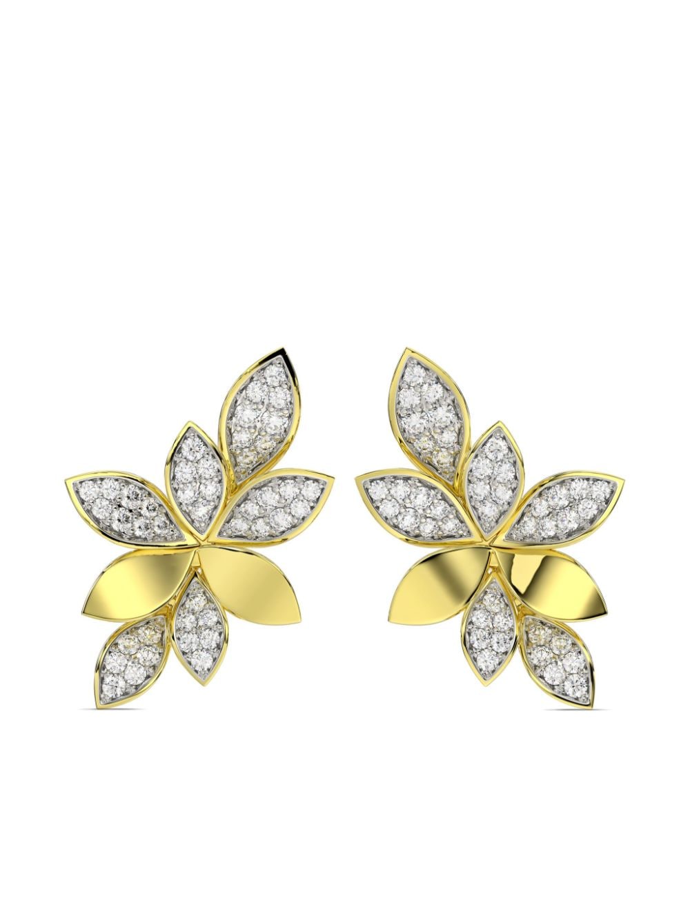 Marchesa 18kt yellow gold Wild Flower diamond earrings von Marchesa