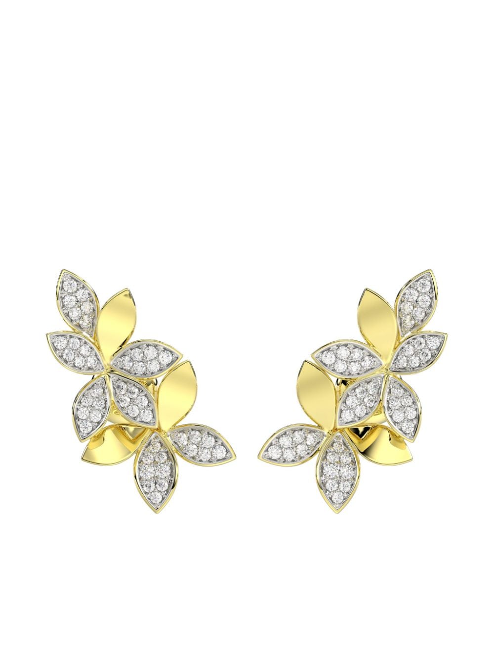 Marchesa 18kt yellow gold Wild Flower diamond earrings von Marchesa