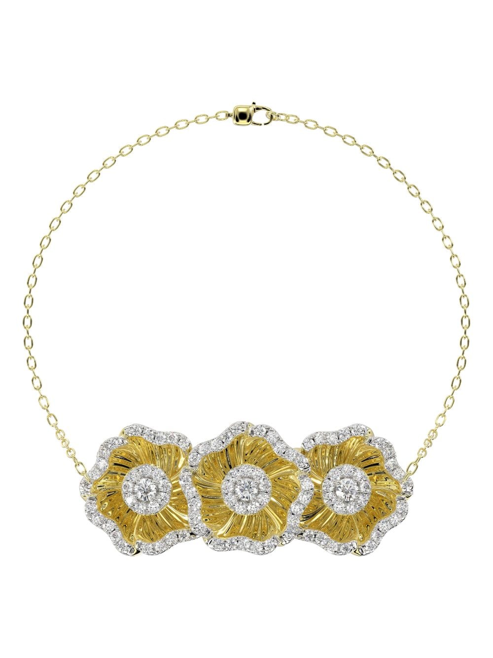 Marchesa 18kt yellow gold floral diamond bracelet von Marchesa
