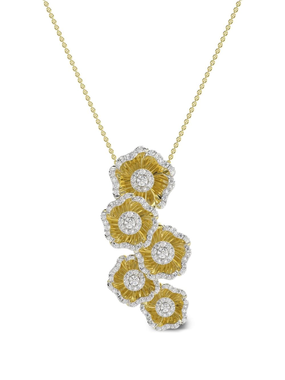 Marchesa 18kt yellow gold floral diamond necklace von Marchesa