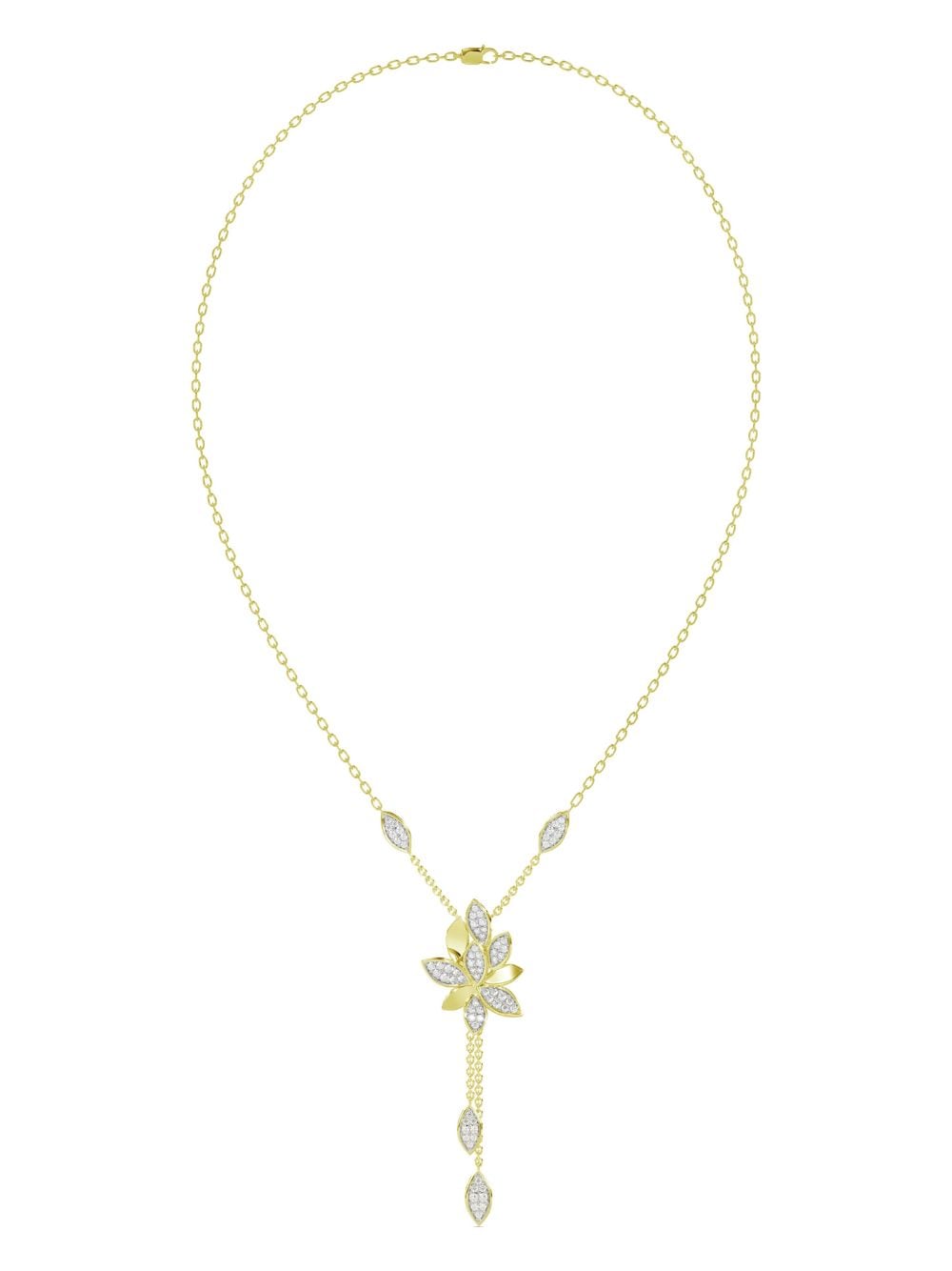 Marchesa 18kt yellow gold floral diamond necklace von Marchesa
