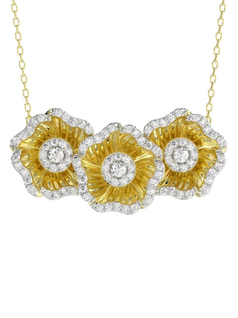 Marchesa 18kt yellow gold floral diamond necklace von Marchesa