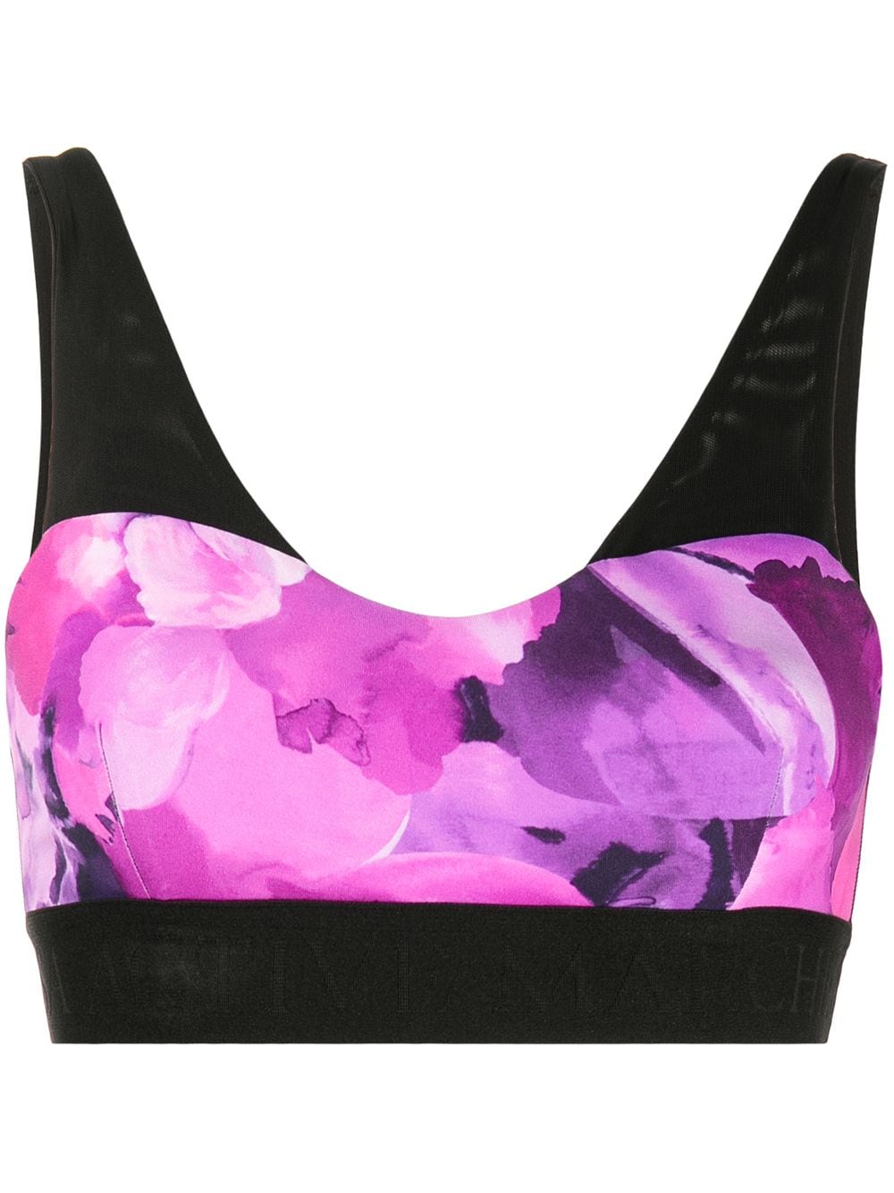 Marchesa Notte Coco floral-print sports bra - Purple von Marchesa Notte