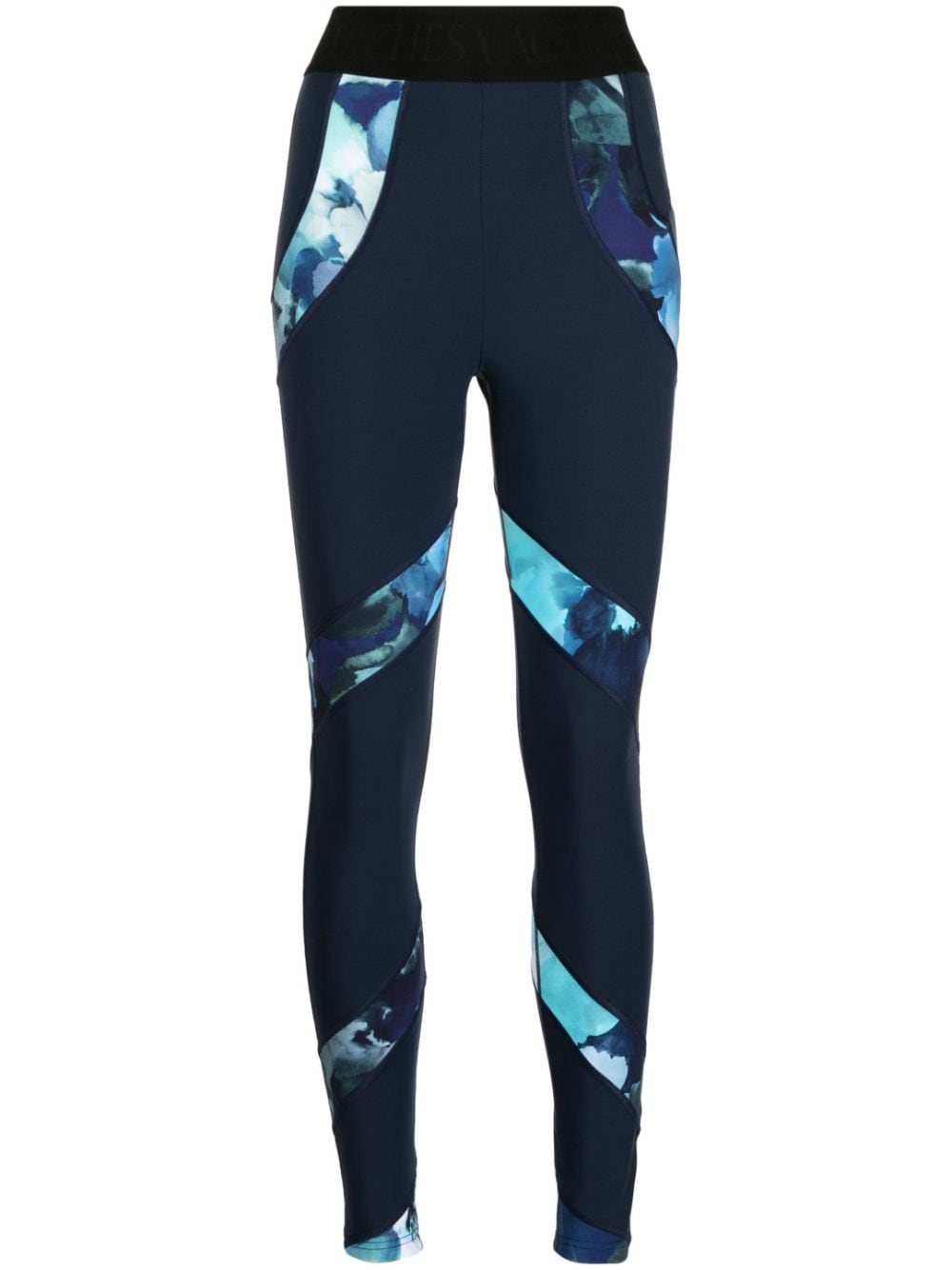 Marchesa abstract-print high-waisted leggings - Blue von Marchesa