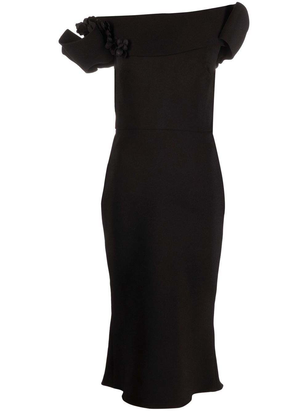 Marchesa off-shoulder midi dress - Black von Marchesa