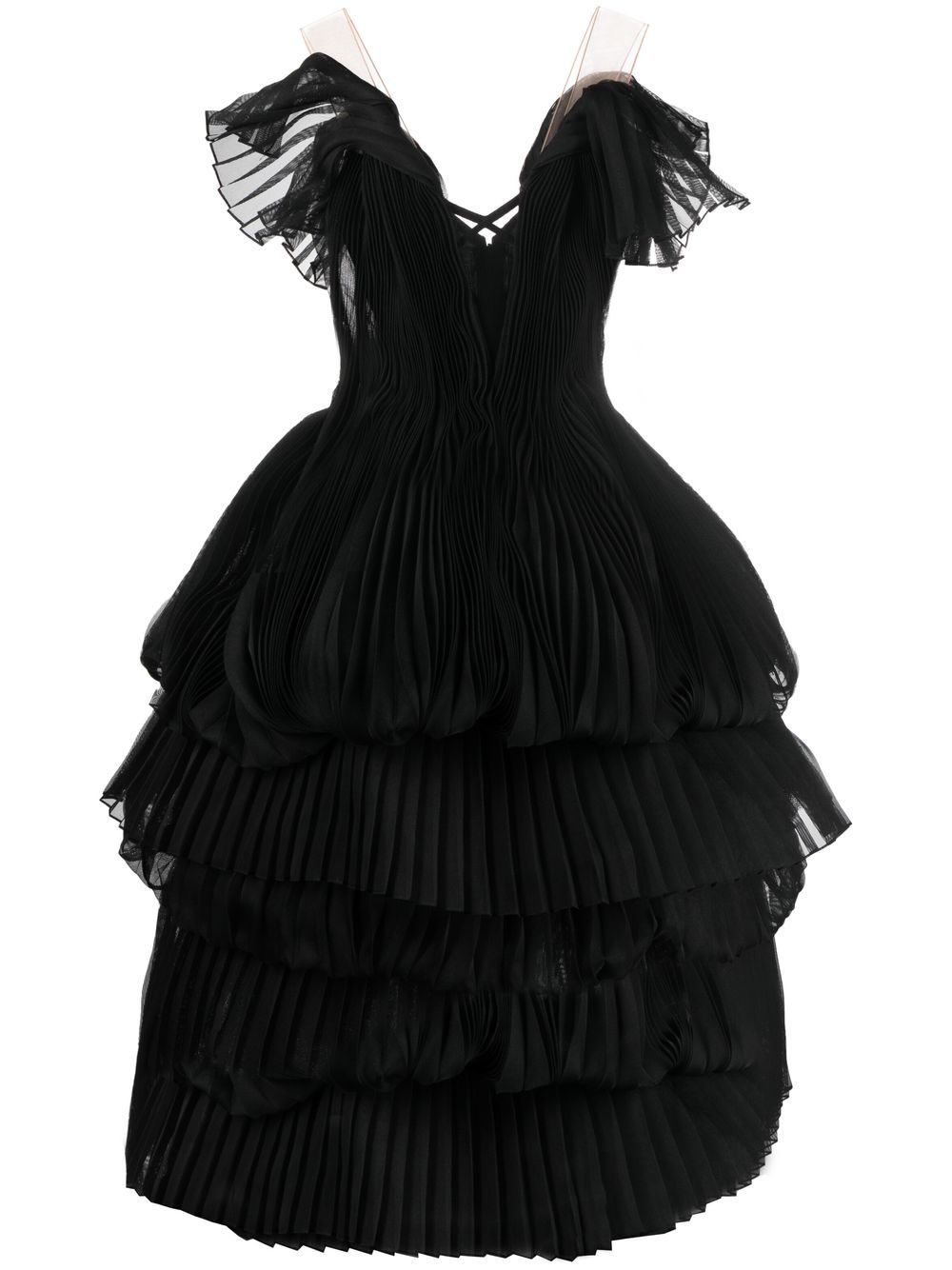 Marchesa pleated tiered gown - Black von Marchesa