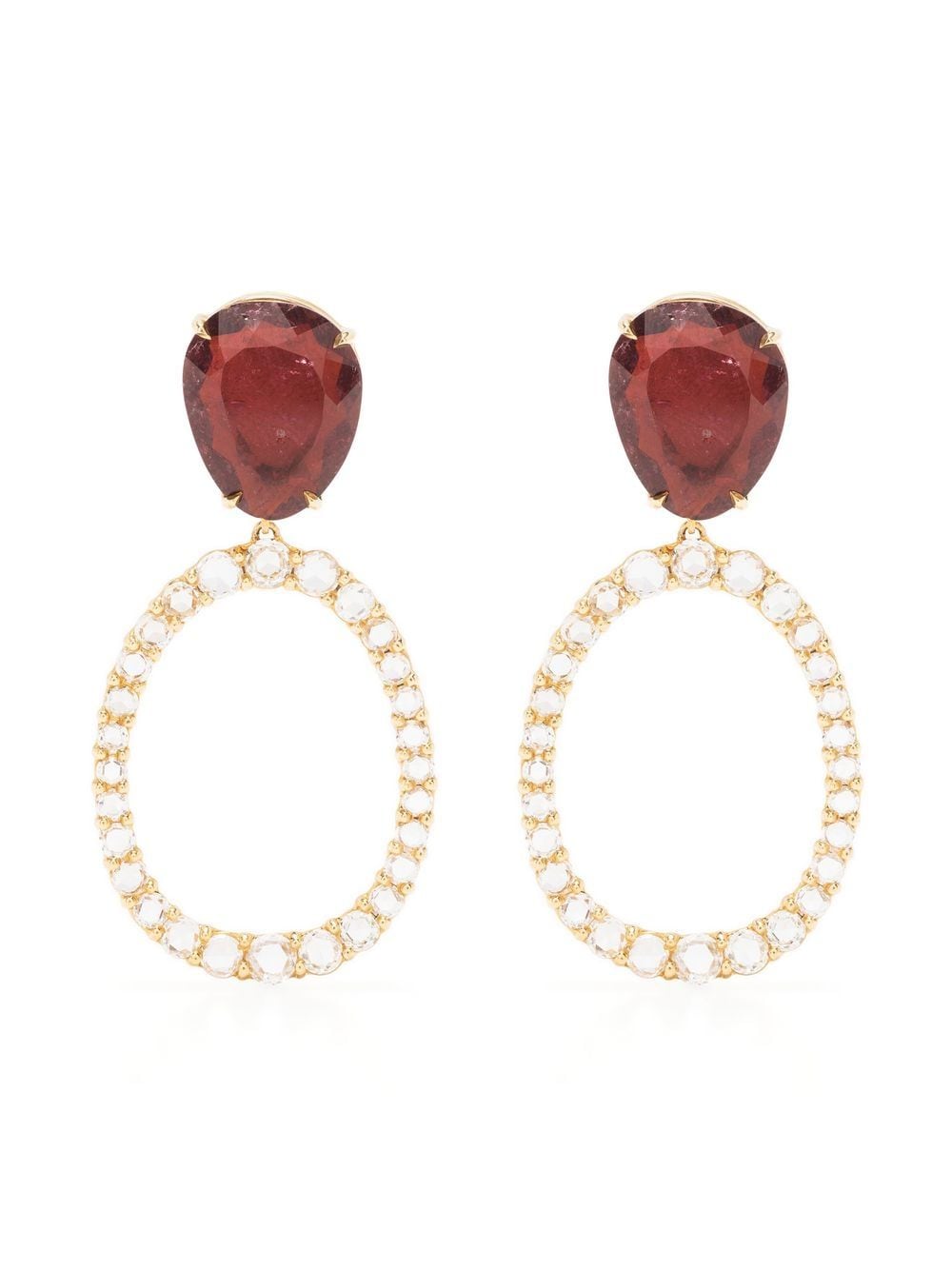Marco Bicego 18kt yellow gold tourmaline and diamond drop earrings von Marco Bicego