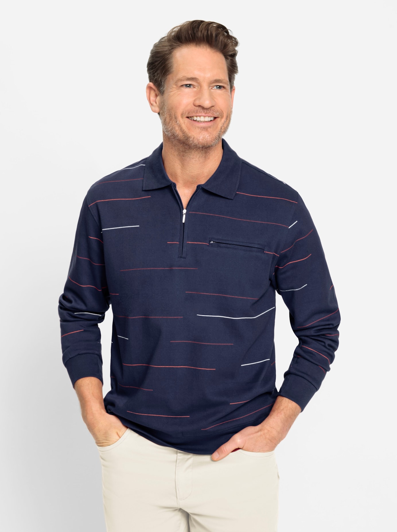 Marco Donati Langarm-Poloshirt »Sweatshirt«, (1 tlg.) von Marco Donati