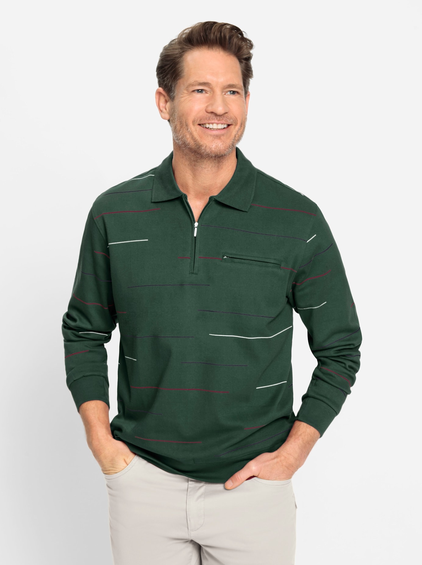 Marco Donati Langarm-Poloshirt »Sweatshirt«, (1 tlg.) von Marco Donati
