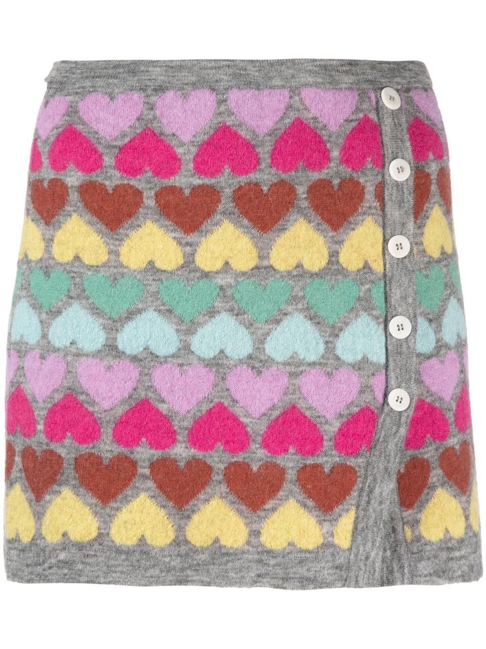 Marco Rambaldi heart-print mini skirt - Grey von Marco Rambaldi