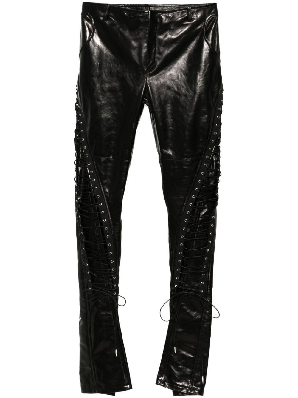 Marco Rambaldi lace-up leather trousers - Black von Marco Rambaldi