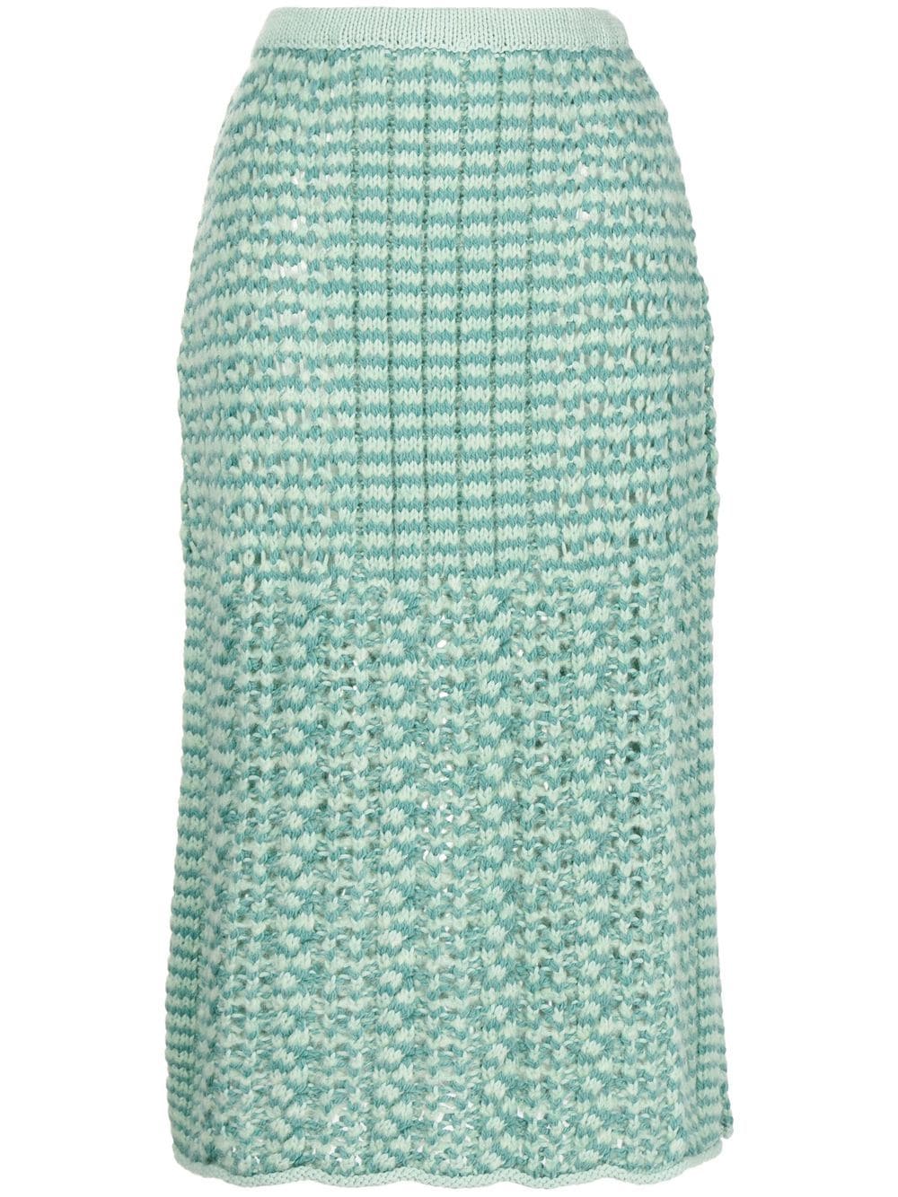 Marco Rambaldi melange-effect cable-knit skirt - Green von Marco Rambaldi