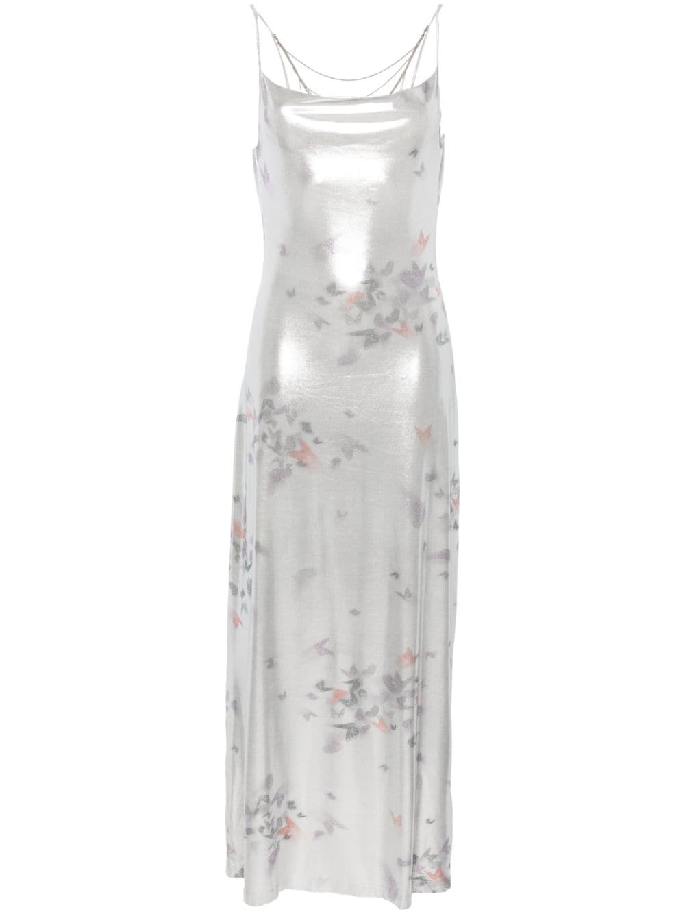 Margherita MACCAPANI Ita laminated maxi dress - Silver von Margherita MACCAPANI