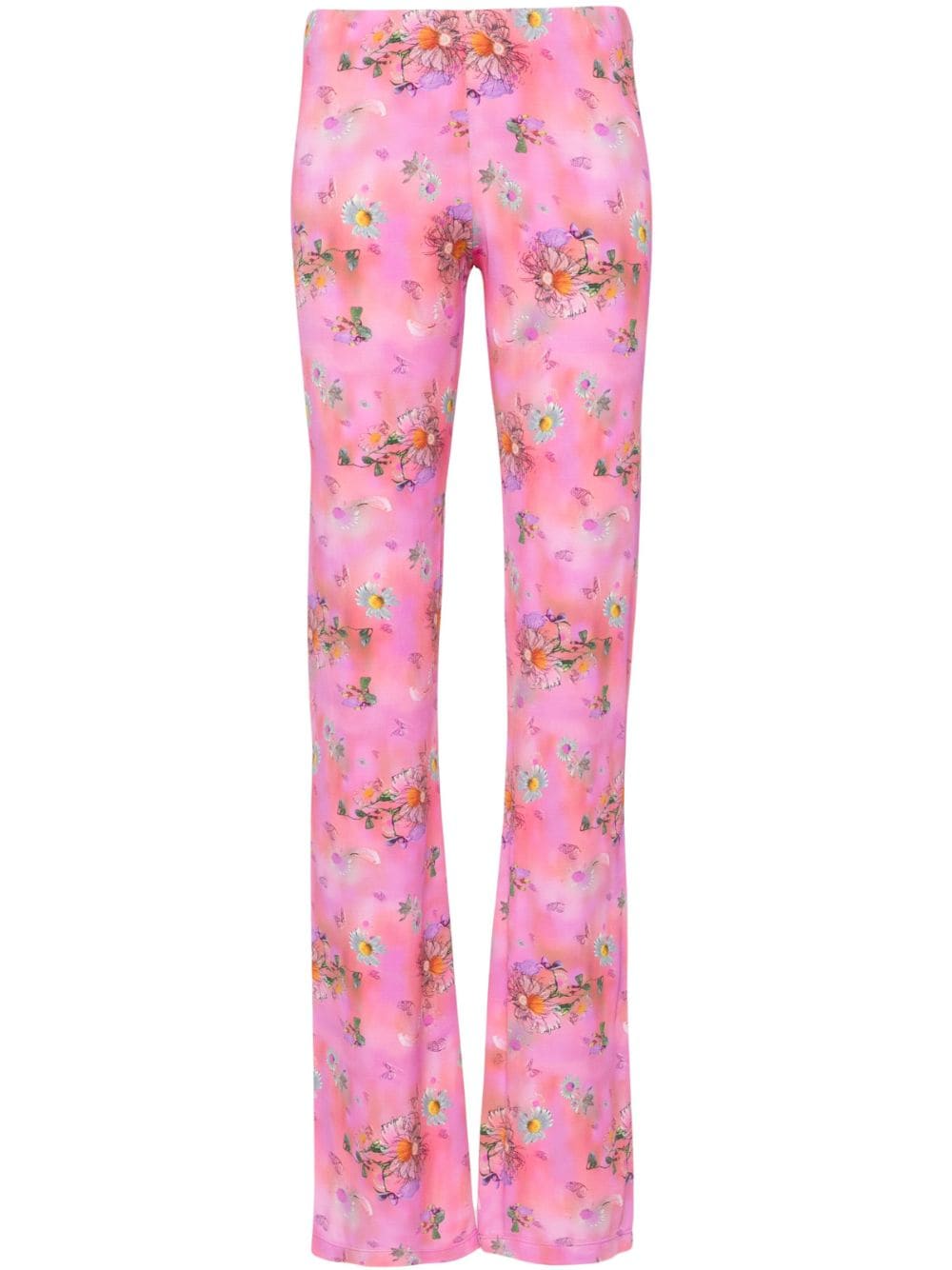 Margherita MACCAPANI Jaz floral-print flared trousers - Pink von Margherita MACCAPANI
