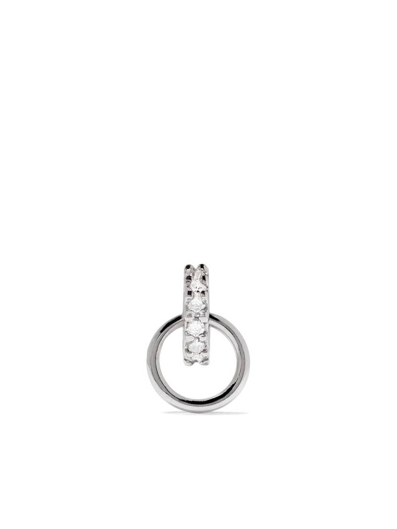 Maria Black 14kt white gold Lila diamond hoop stud - Silver von Maria Black