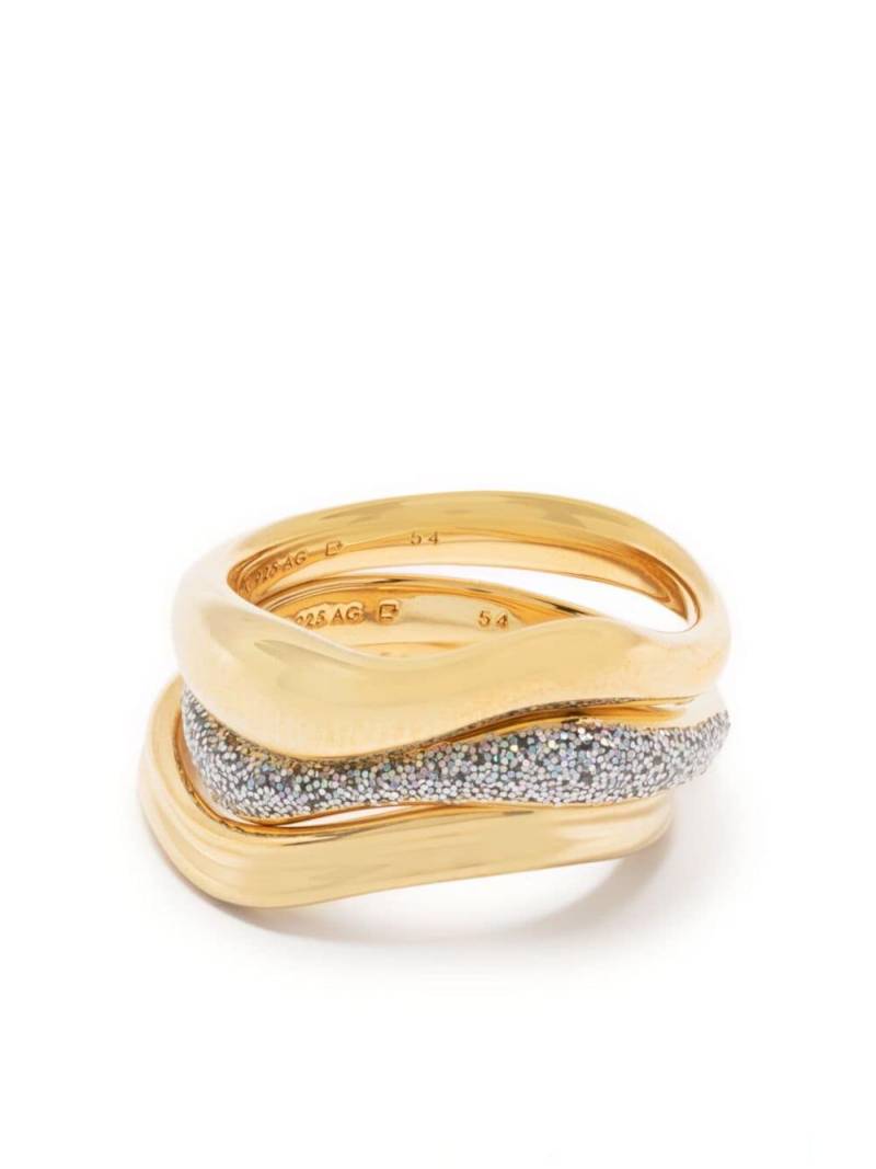 Maria Black Aura Opal gold-plated ring stack von Maria Black