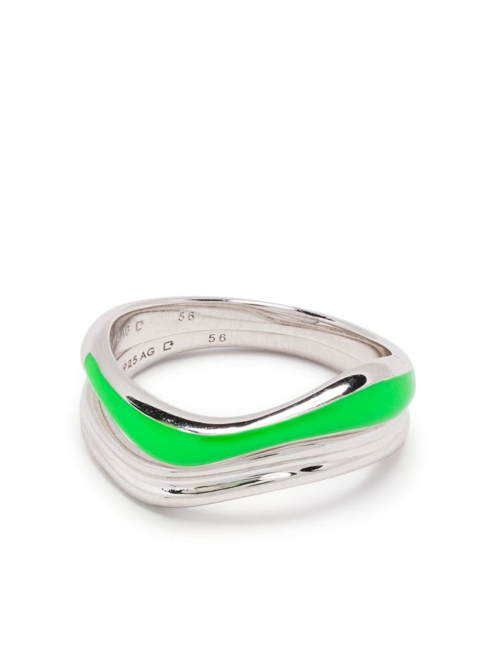 Maria Black Soma neon-detail ring stack - Silver von Maria Black