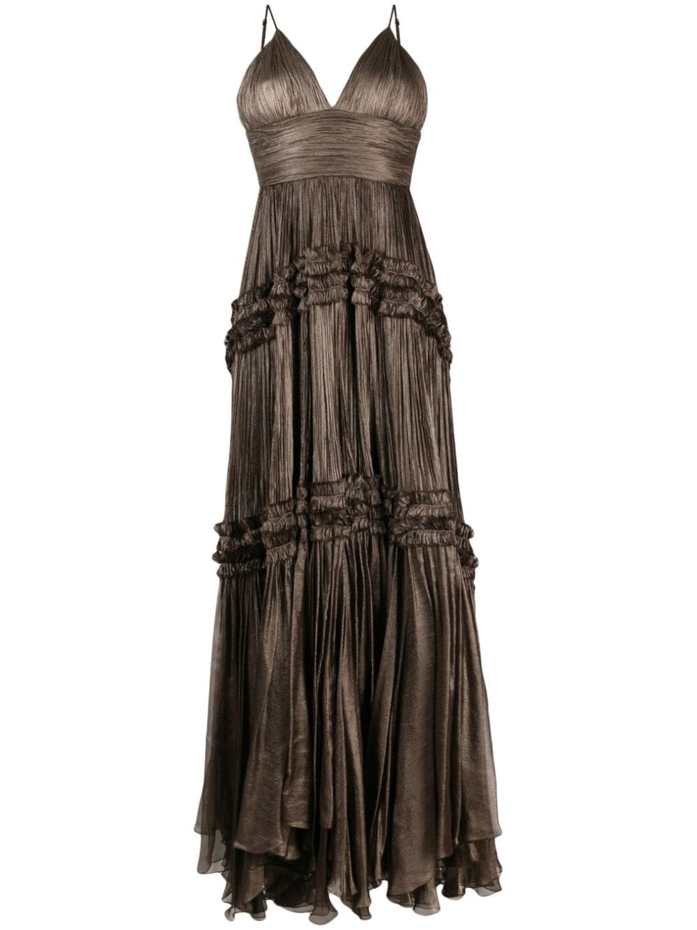 Maria Lucia Hohan Eris ruffled silk gown - Brown von Maria Lucia Hohan