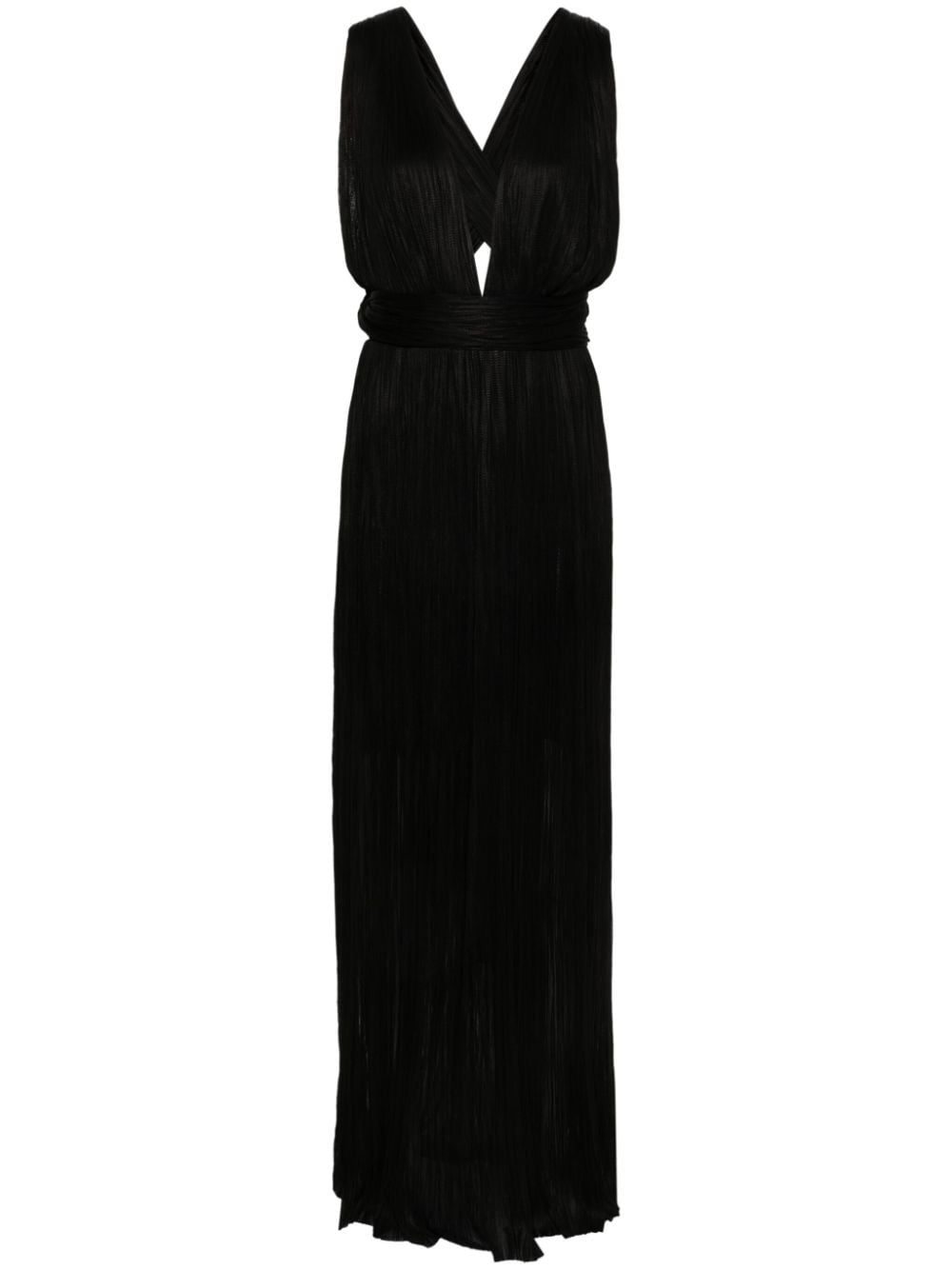 Maria Lucia Hohan Kim plissé silk maxi dress - Black von Maria Lucia Hohan