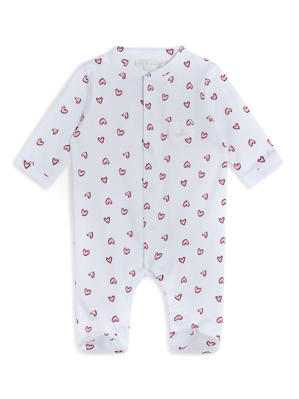 Marie-Chantal Love Heart organic cotton romper - White von Marie-Chantal