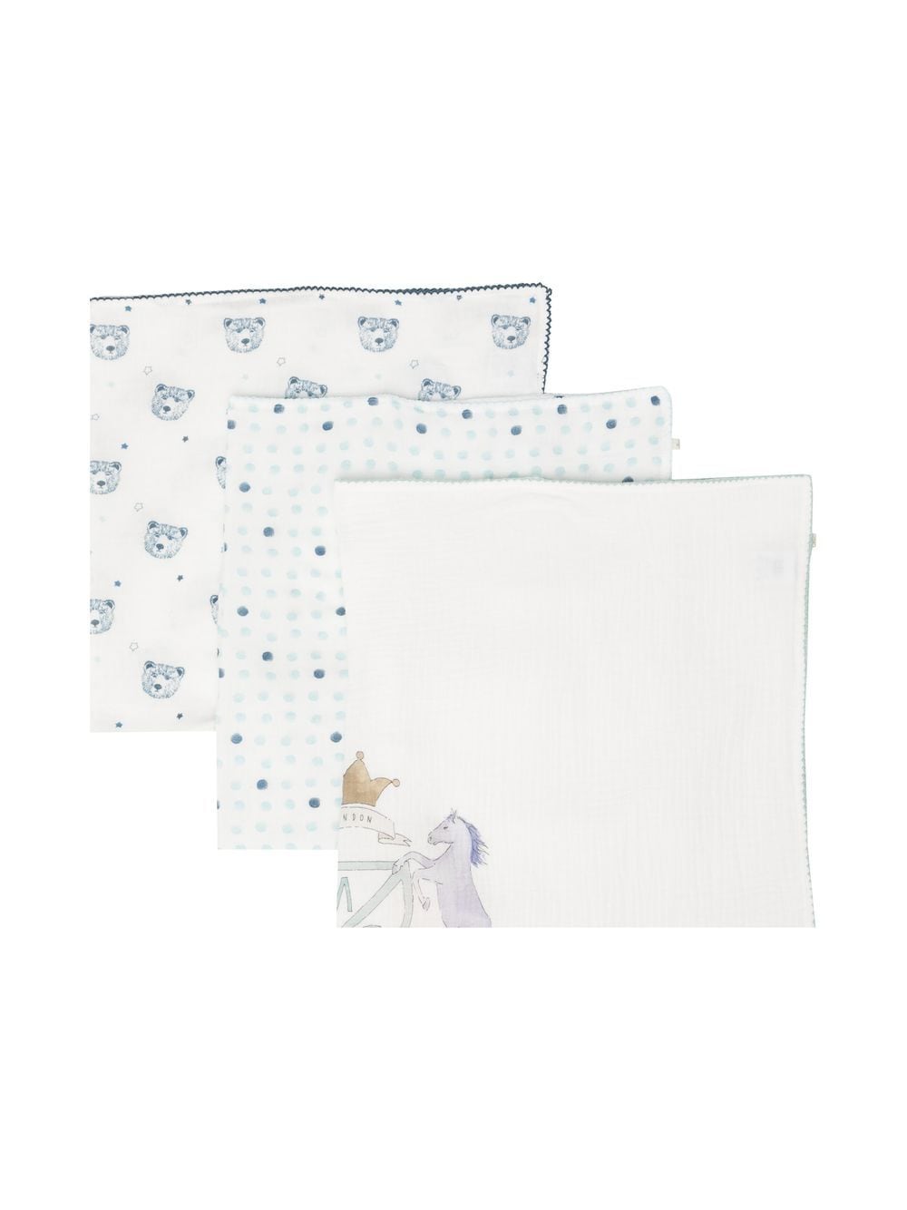 Marie-Chantal graphic-print muslin cloths - White von Marie-Chantal