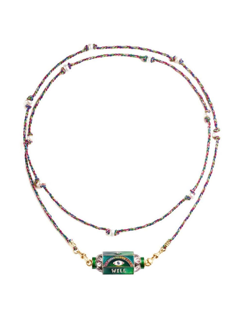 Marie Lichtenberg 14kt gold Eye Will Love Locket diamond and multi-stone necklace von Marie Lichtenberg