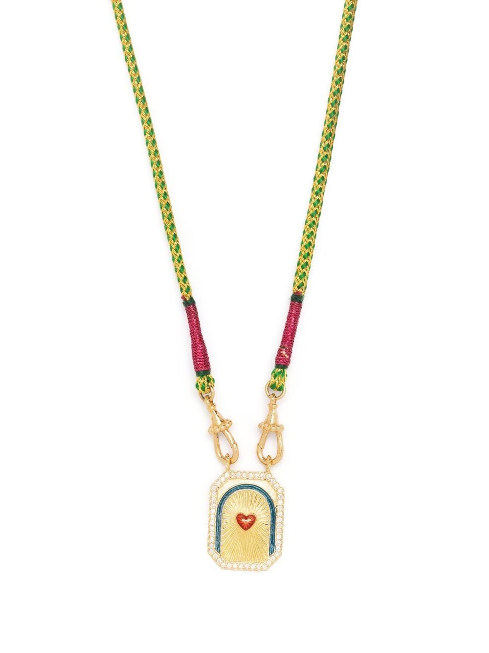 Marie Lichtenberg 18kt yellow gold Heart Mini diamond scapular necklace von Marie Lichtenberg