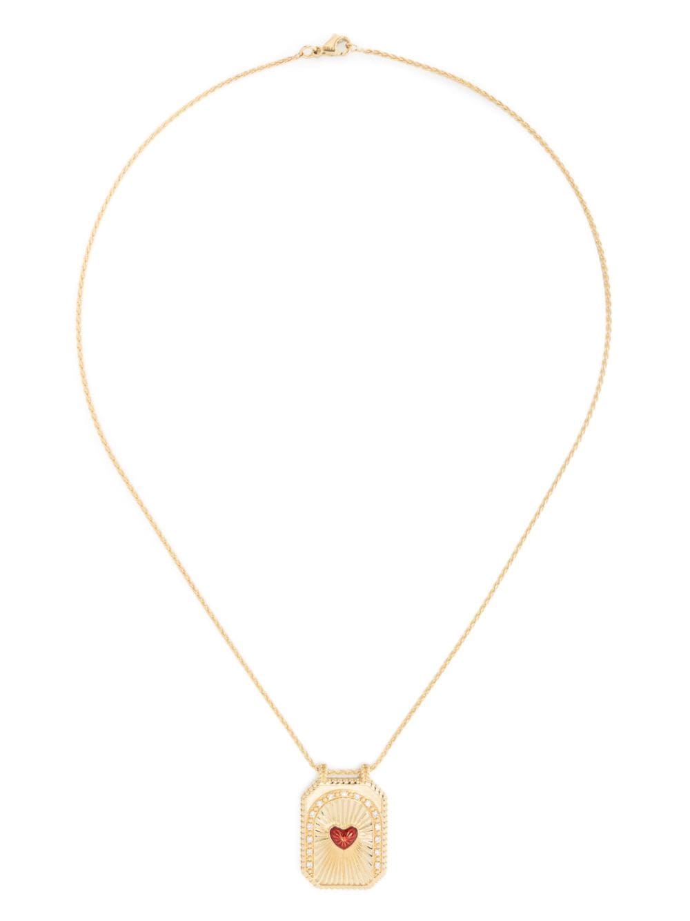 Marie Lichtenberg 18kt yellow gold Heart Scapular diamond necklace von Marie Lichtenberg