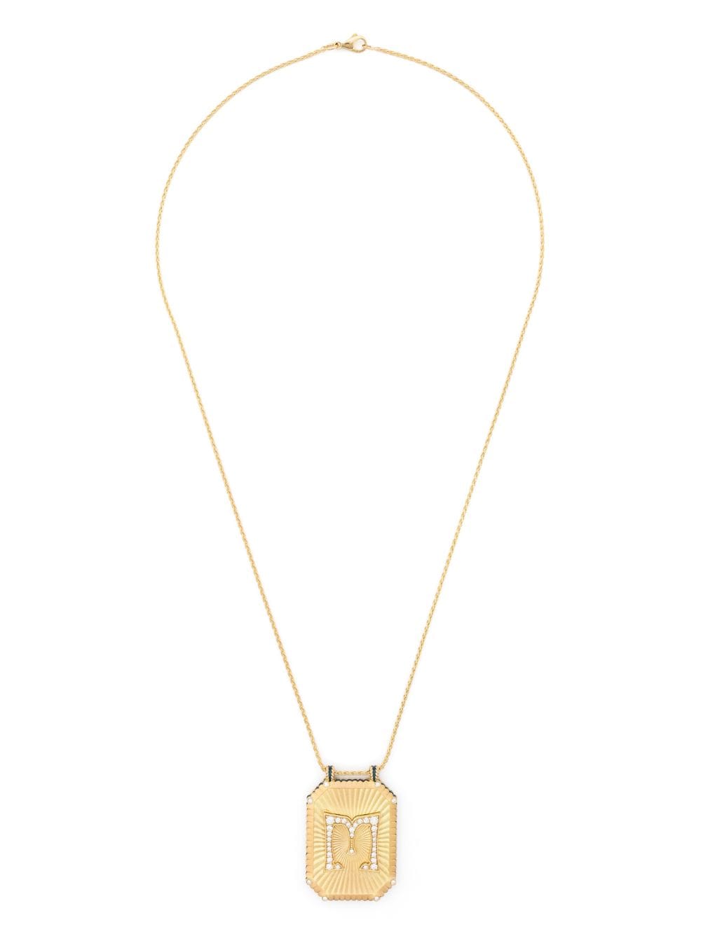 Marie Lichtenberg 18kt yellow gold M Letter Scapular diamond necklace von Marie Lichtenberg