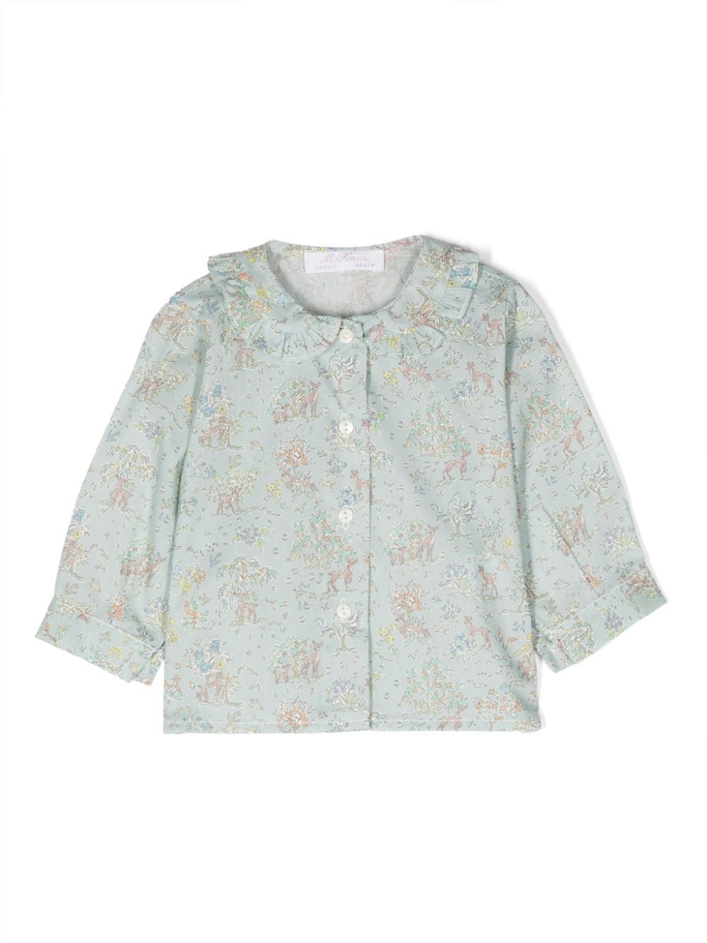 Mariella Ferrari graphic-print cotton blouse - Blue von Mariella Ferrari