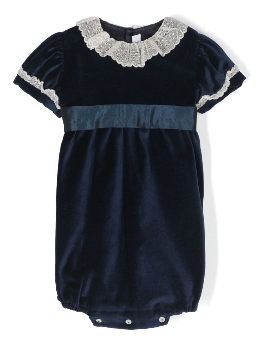 Mariella Ferrari lace-trim velvet cotton shorties - Blue von Mariella Ferrari