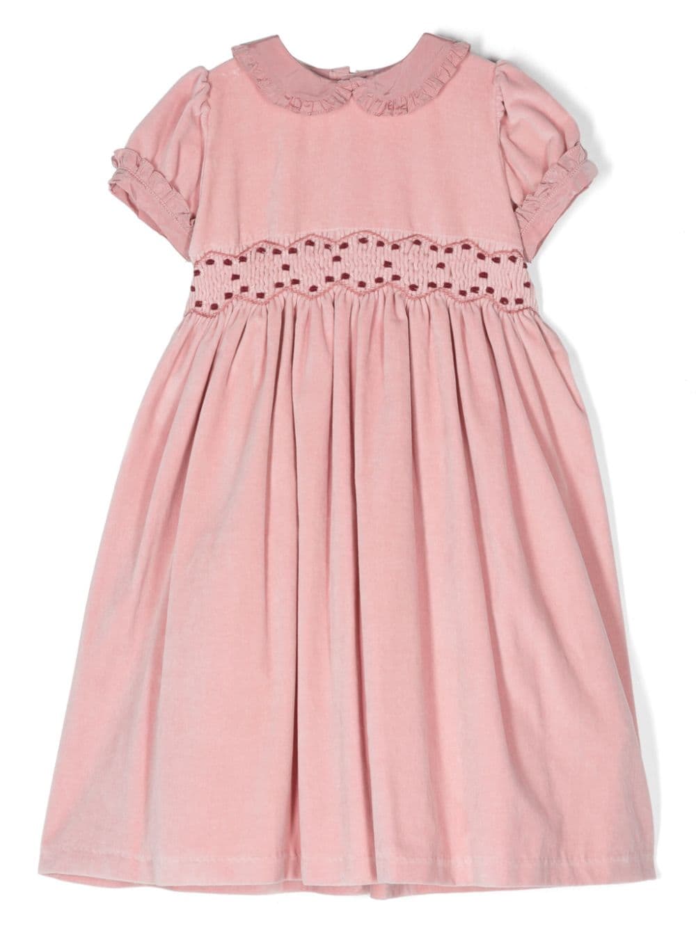 Mariella Ferrari ruffled-detail velvet cotton dress - Pink von Mariella Ferrari